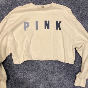 Pink white sweater XS